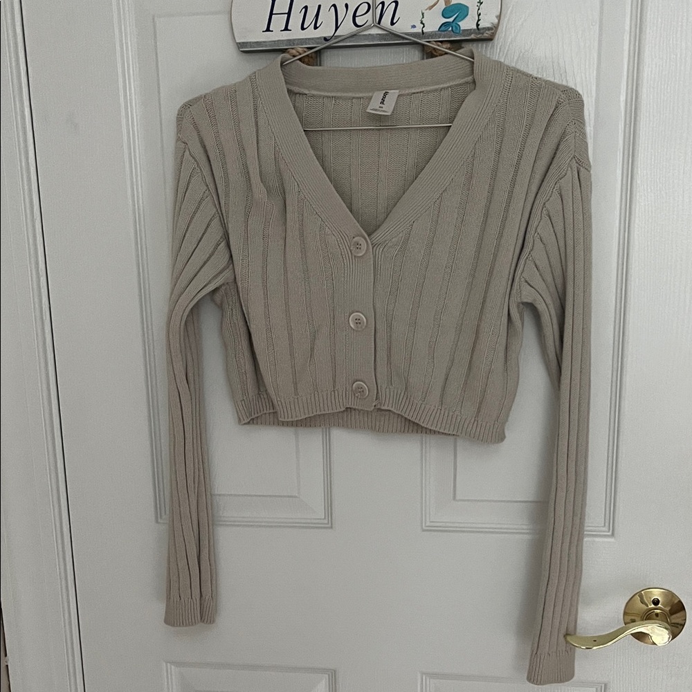 Abound Taupe Ribbed Cardigan Sweater